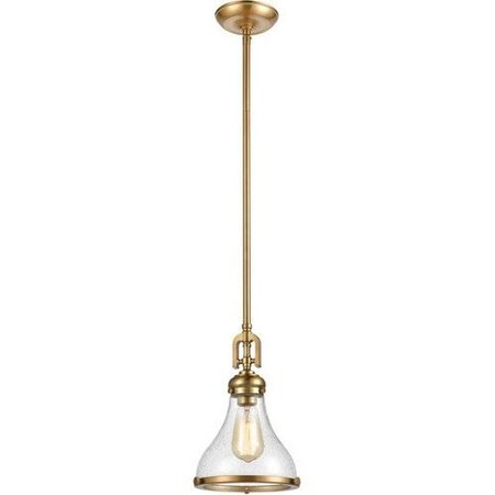 Rutherford 9'' Wide 1-Light Mini Pendant - Satin Brass -  ELK LIGHTING, 57370/1